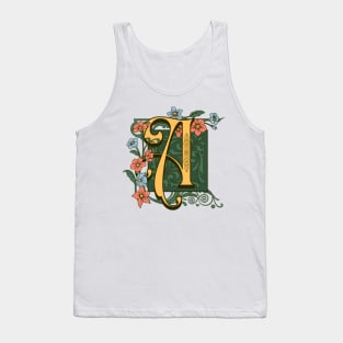 Floral Design, Calligraphy Of Letter  A Tank Top